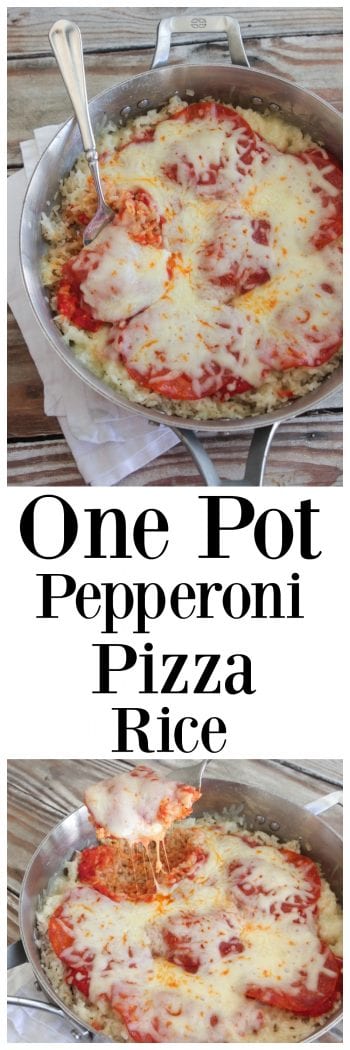 One Pot Pepperoni Pizza Rice