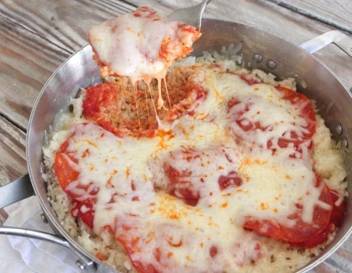 One Pot Pepperoni Pizza Rice