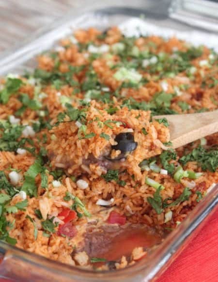 Fiesta 7 Layer Rice Bake | Mexican Rice Casserole Recipe