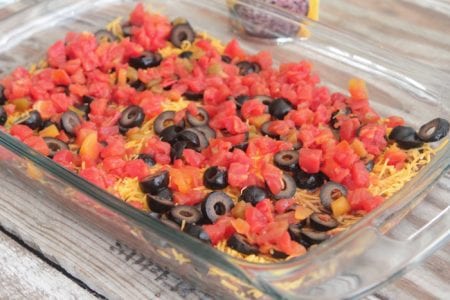 Fiesta 7 Layer Rice Bake | Mexican Rice Casserole Recipe