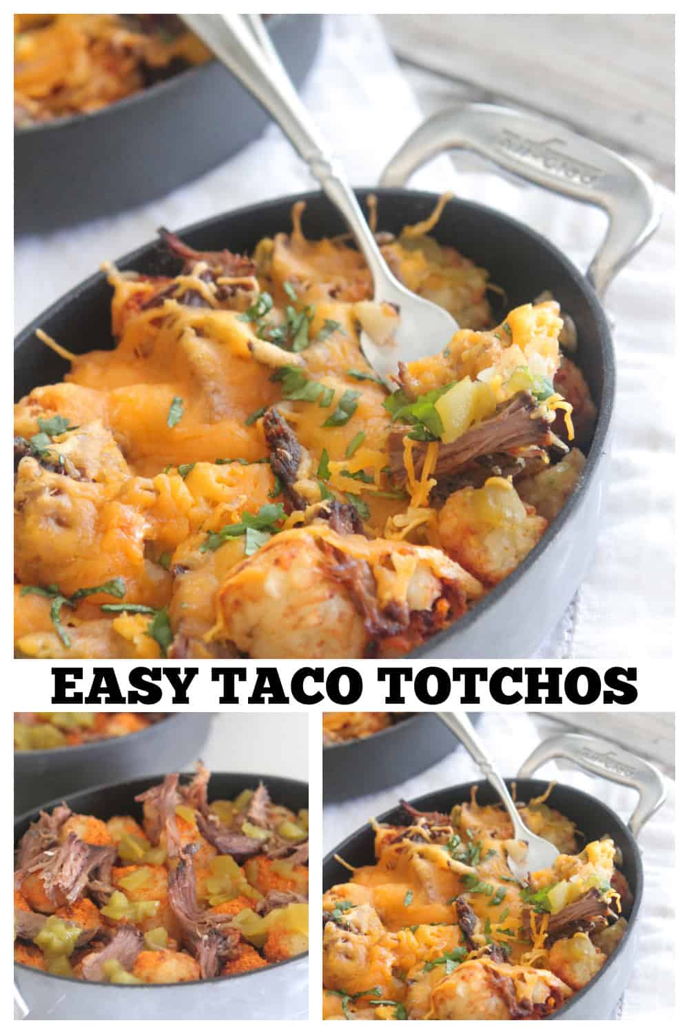 photo collage of taco totchos