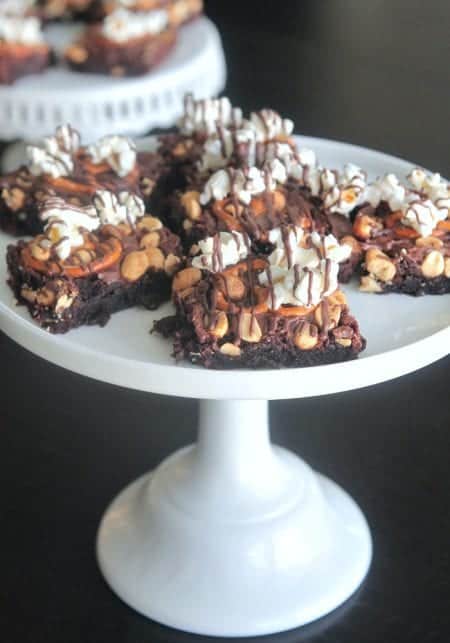 Pretzel Peanut Popcorn Brownies