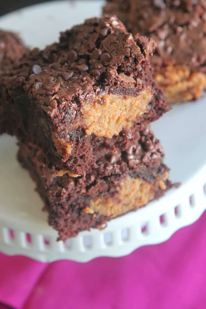 Peanut Butter Fudge Stuffed Brownies