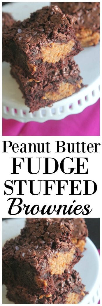 Peanut Butter Fudge Stuffed Brownies