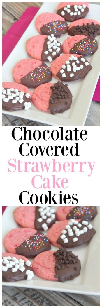 Chocolate Covered Strawberry Cake Cookies