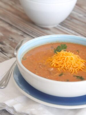 Cheesy Chicken Enchilada and Rice Soup