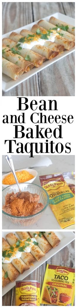 Bean and Cheese Baked Taquitos