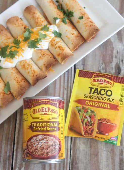 Bean and Cheese Baked Taquitos