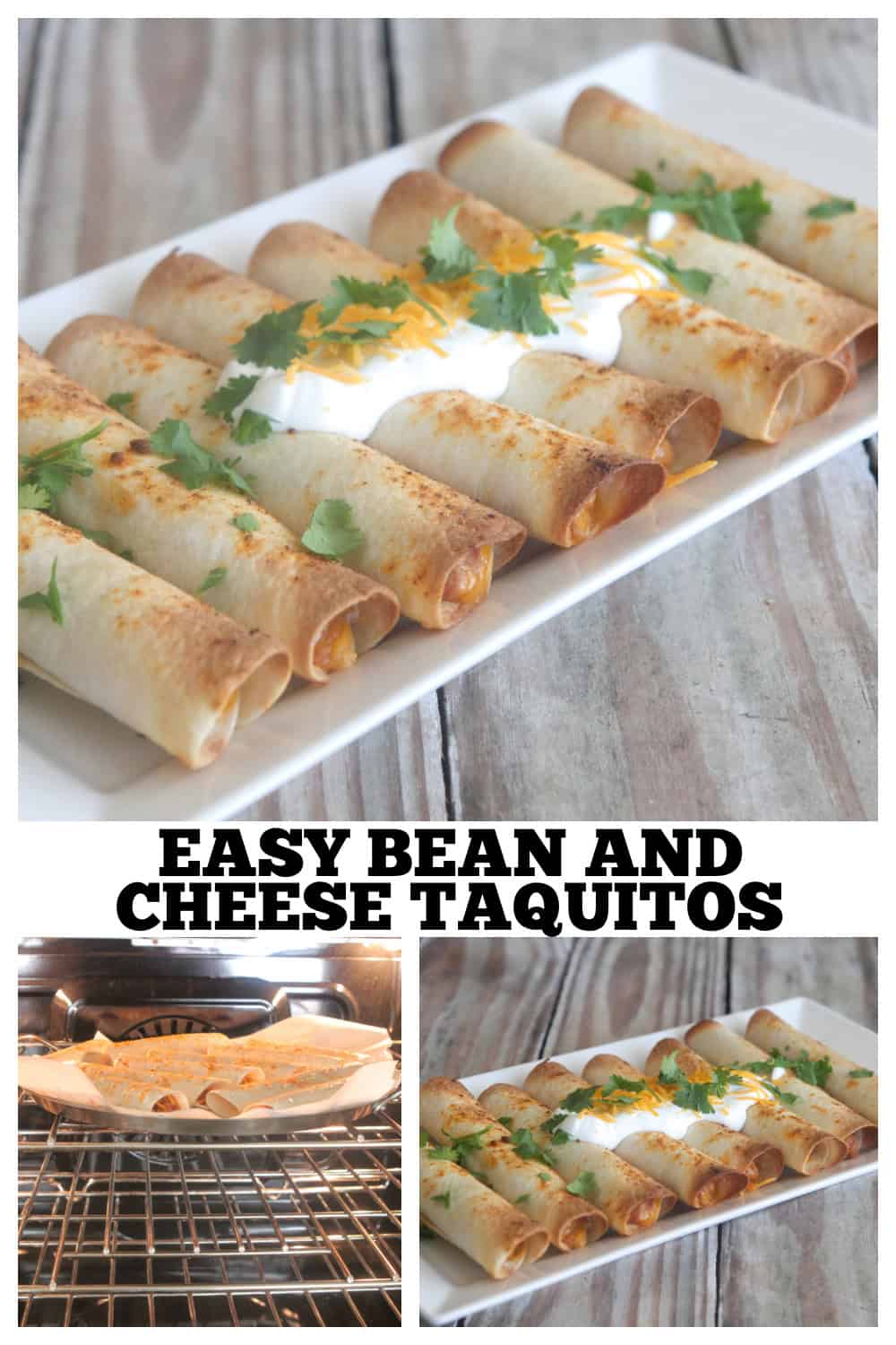 photo collage of easy taquito recipe