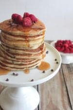 Raspberry Chocolate Chip Buttermilk Pancakes
