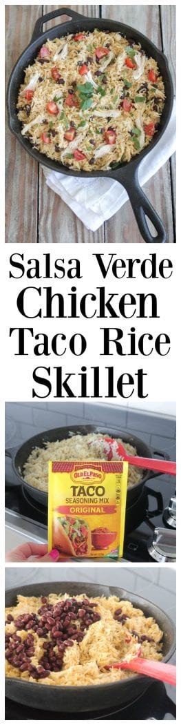 Salsa Verde Chicken Taco Rice Skillet