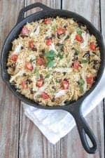 Salsa Verde Chicken Taco Rice Skillet