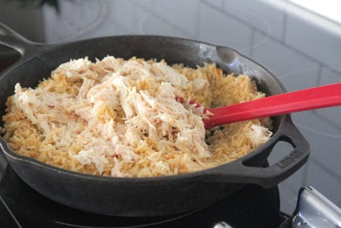 Salsa Verde Chicken Taco Rice Skillet