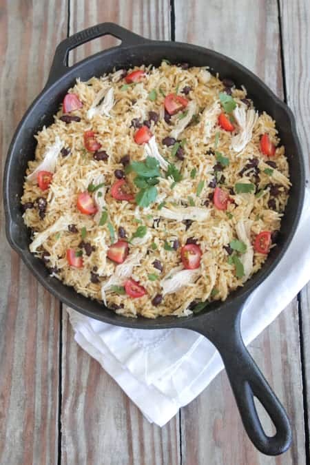 Salsa Verde Chicken Taco Rice Skillet - Picky Palate