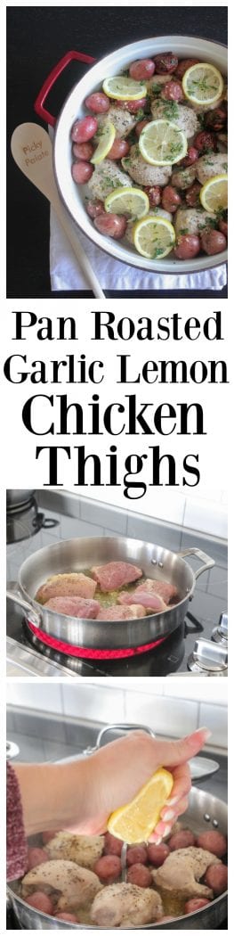 Pan Roasted Garlic Lemon Chicken Thighs