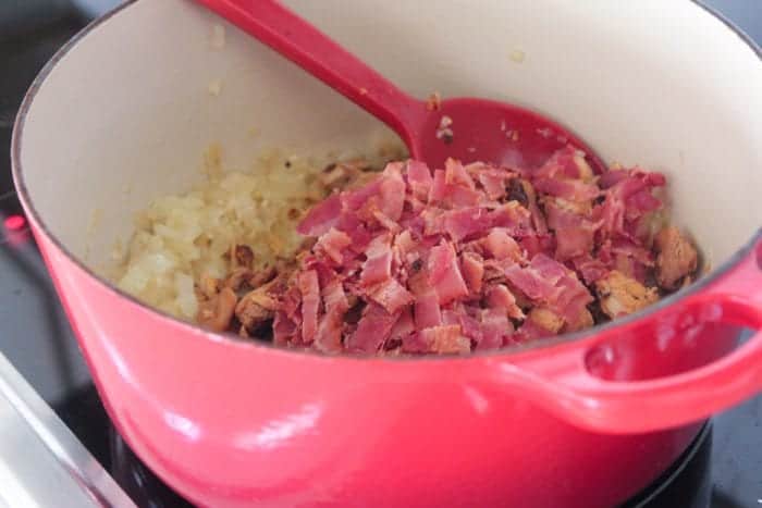 Creamy Chicken Bacon Baked Spaghetti