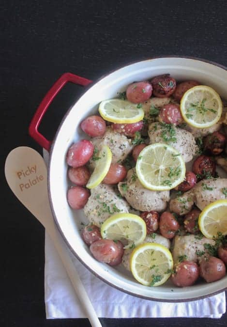 Pan Roasted Garlic Lemon Chicken Thighs