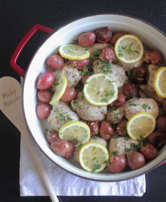 Pan Roasted Garlic Lemon Chicken Thighs