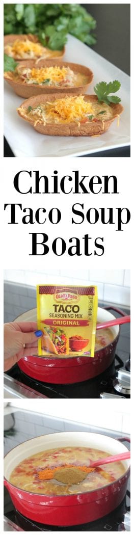 Chicken Taco Soup Boats pin