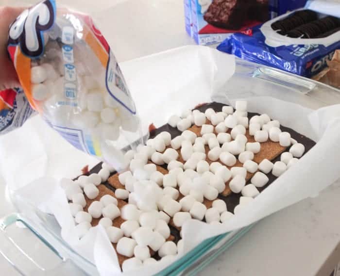 marshmallows over graham crackers