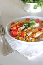 Layered Chicken Enchilada Bowls