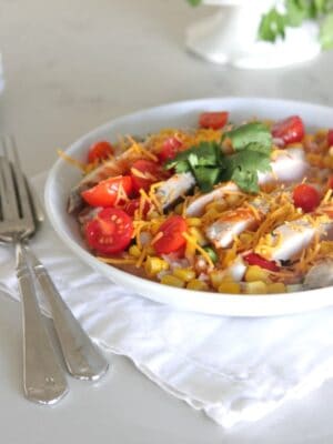Layered Chicken Enchilada Bowls
