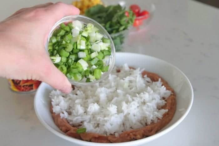 Layered Chicken Enchilada Bowls