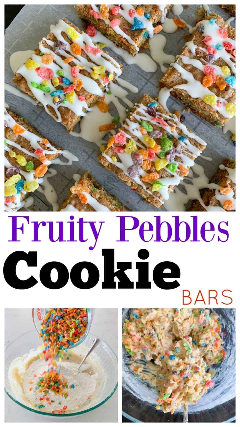 Fruity Pebbles Cookie Bars | Homemade Cookie Bars Recipe