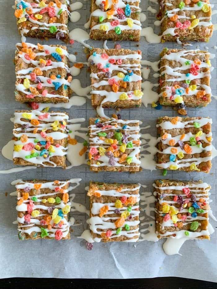 Fruity Pebbles Cookie Bars