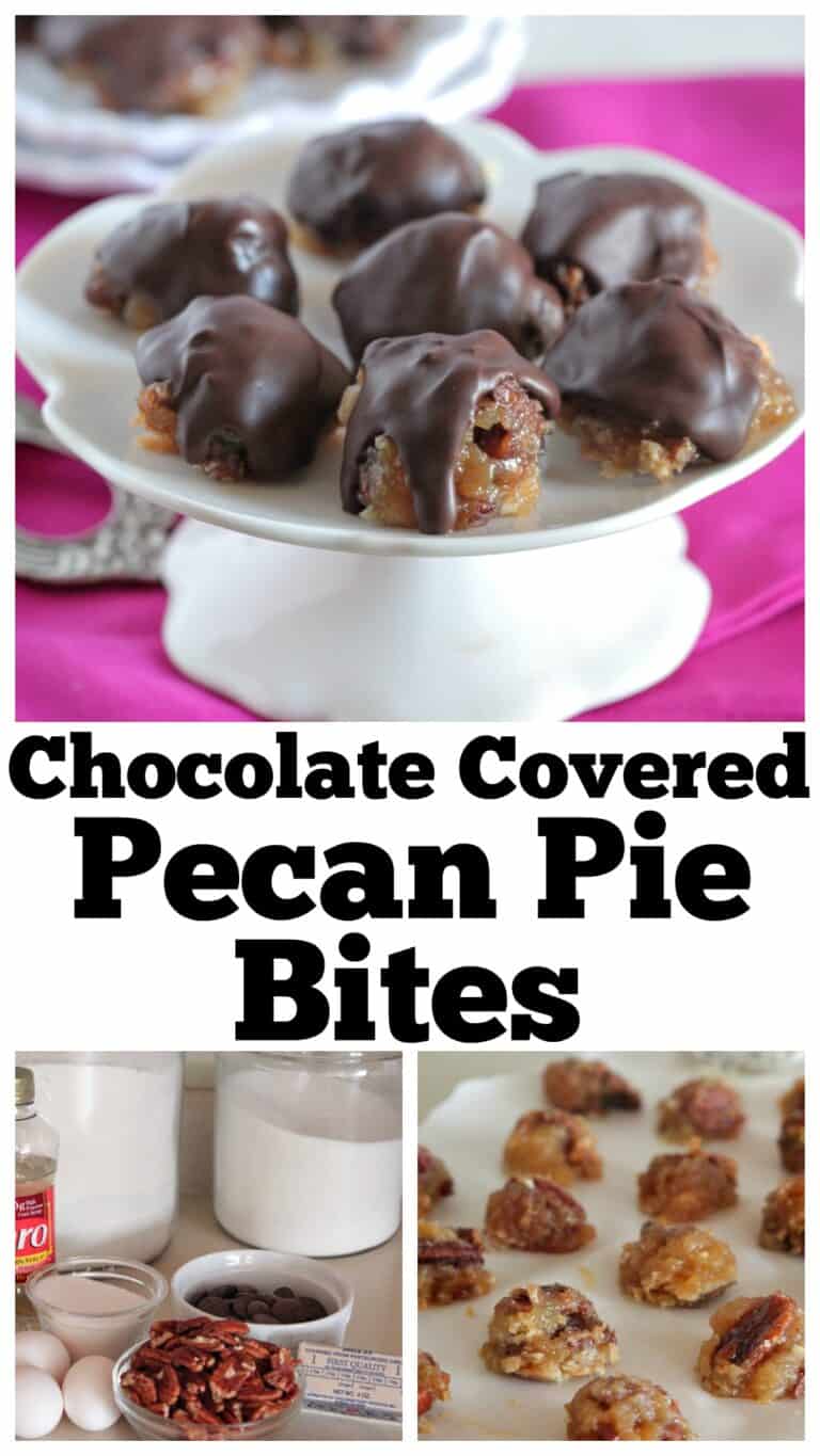 Chocolate Covered Pecan Pie Bites | Bite Sized Pecan Pie Recipe