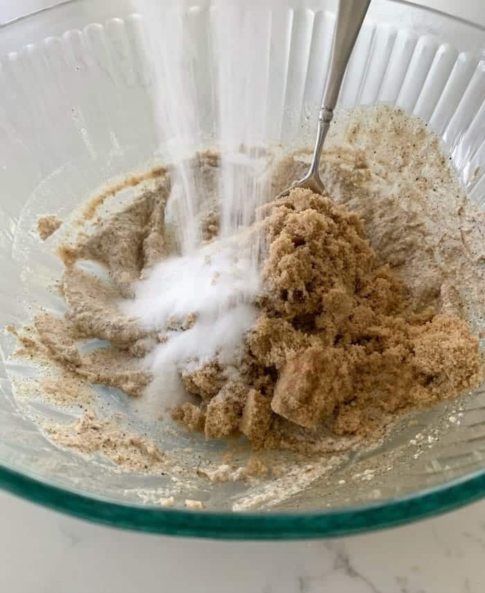sugars added to mixing bowl