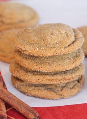 gingersnap cookies stacked