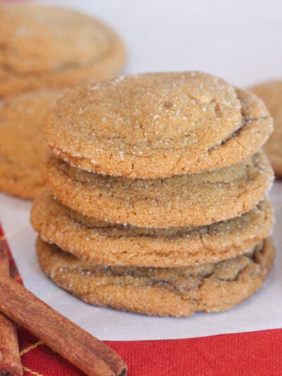 gingersnap cookies stacked