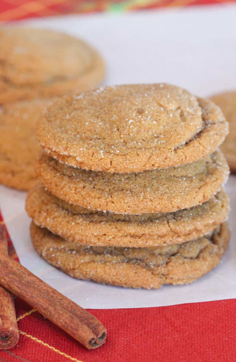 gingersnap cookies stacked