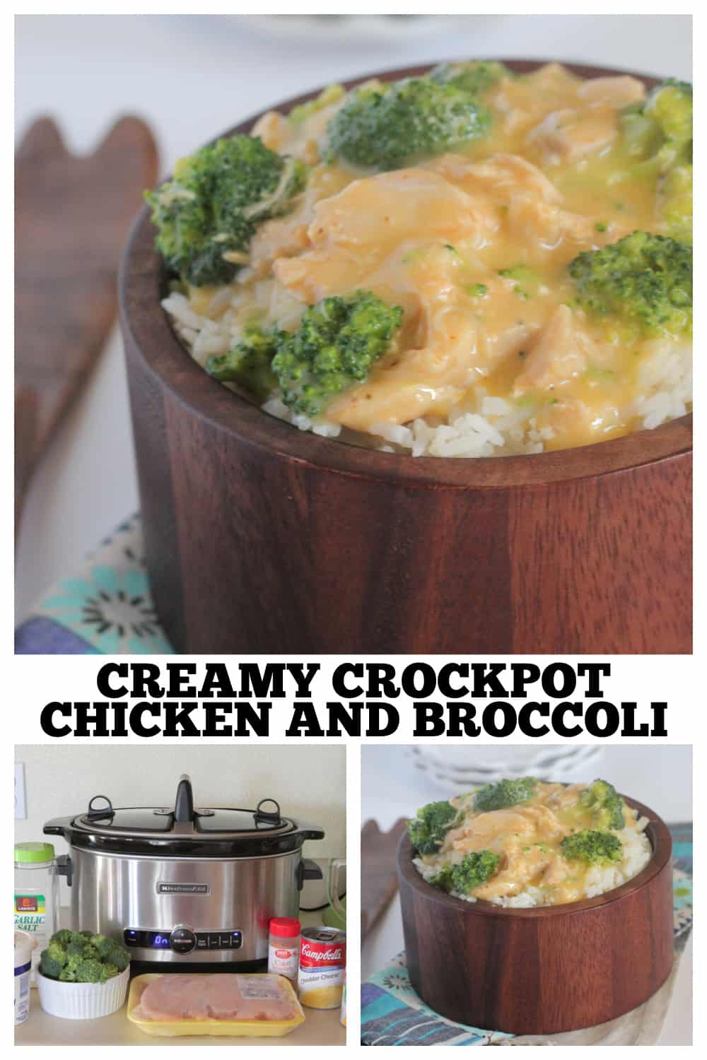 photo collage of crockpot chicken