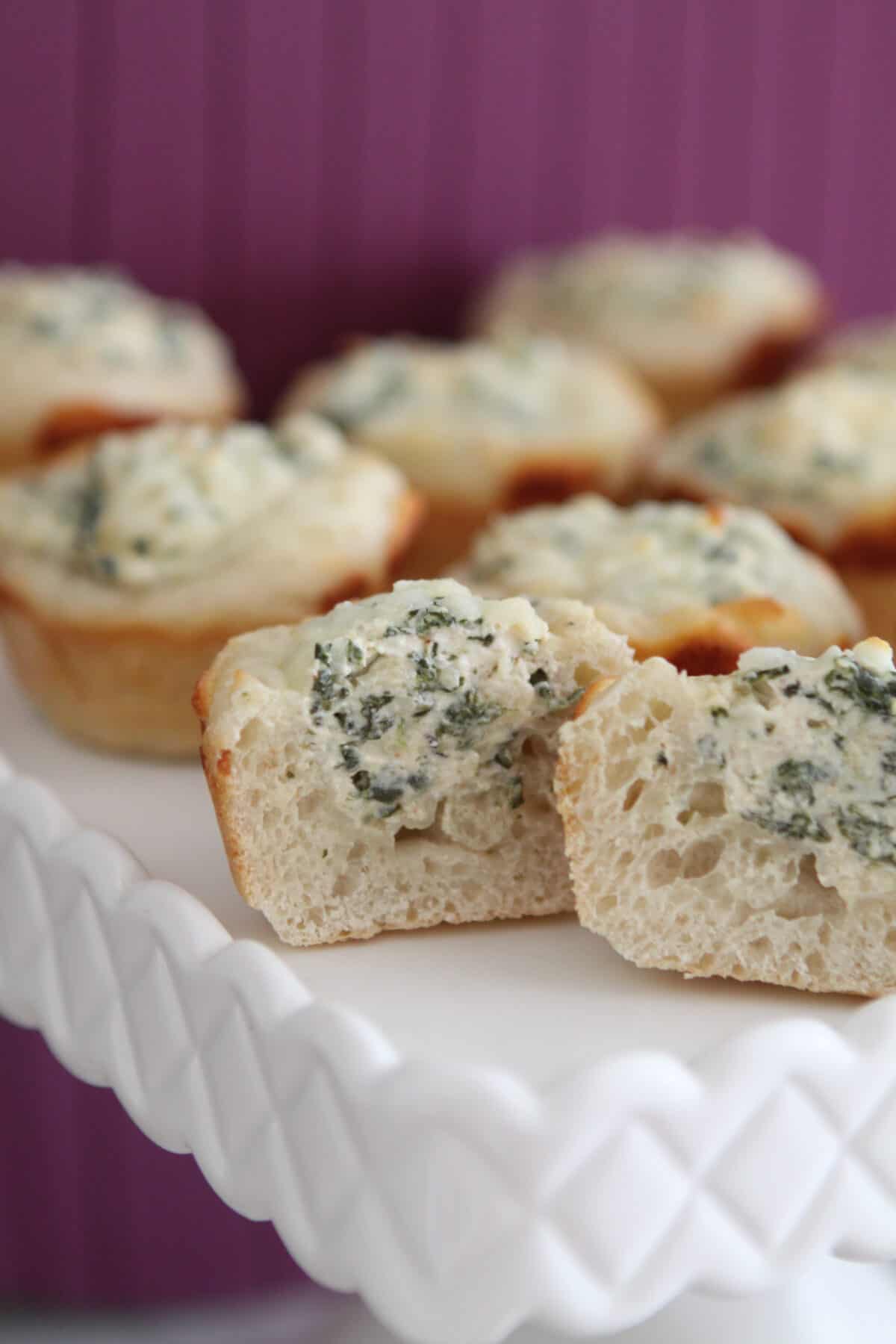 spinach dip recipe on serving tray