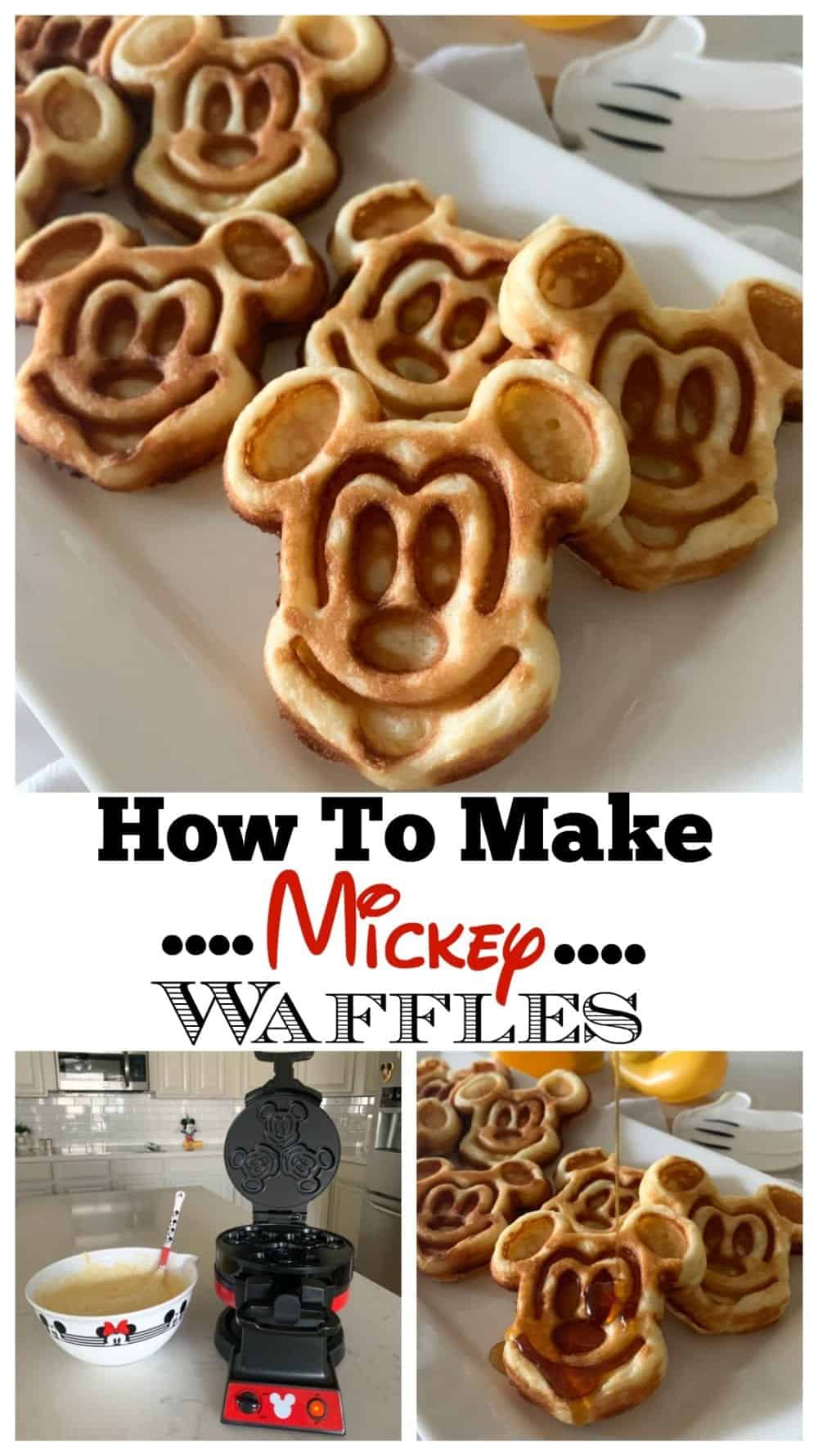 photo collage of mickey mouse waffles