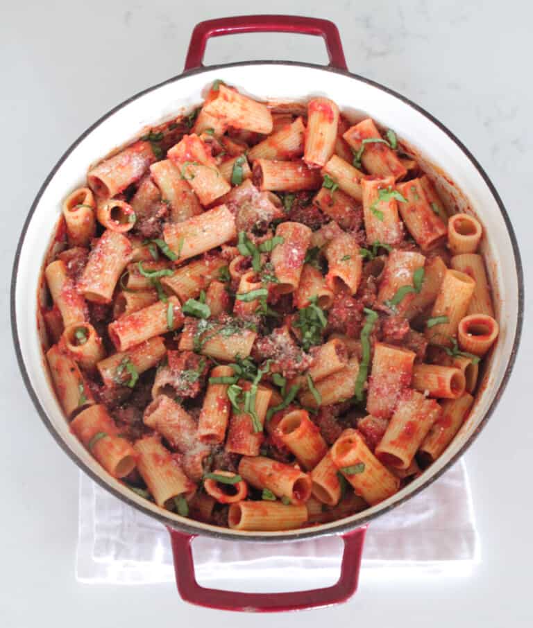 Sausage Basil Rigatoni Recipe | Easy Homemade Pasta Dish