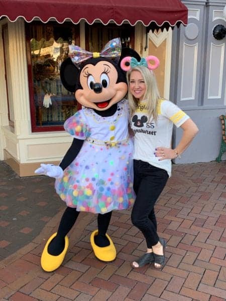 Jenny with Minnie Mouse at Disney World