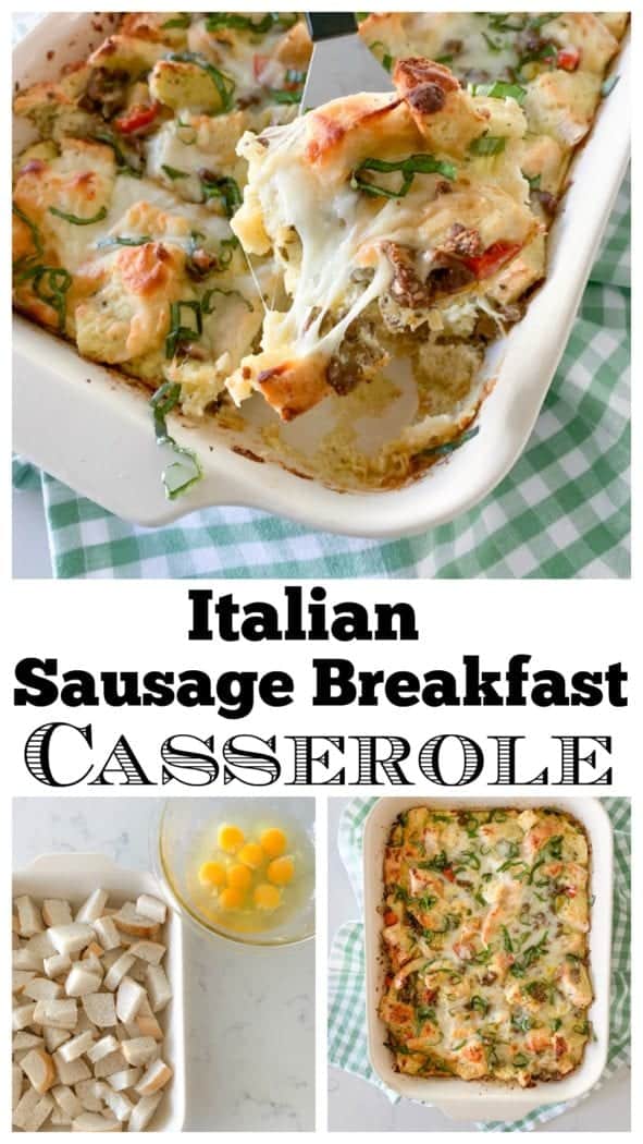 photo collage of breakfast casserole