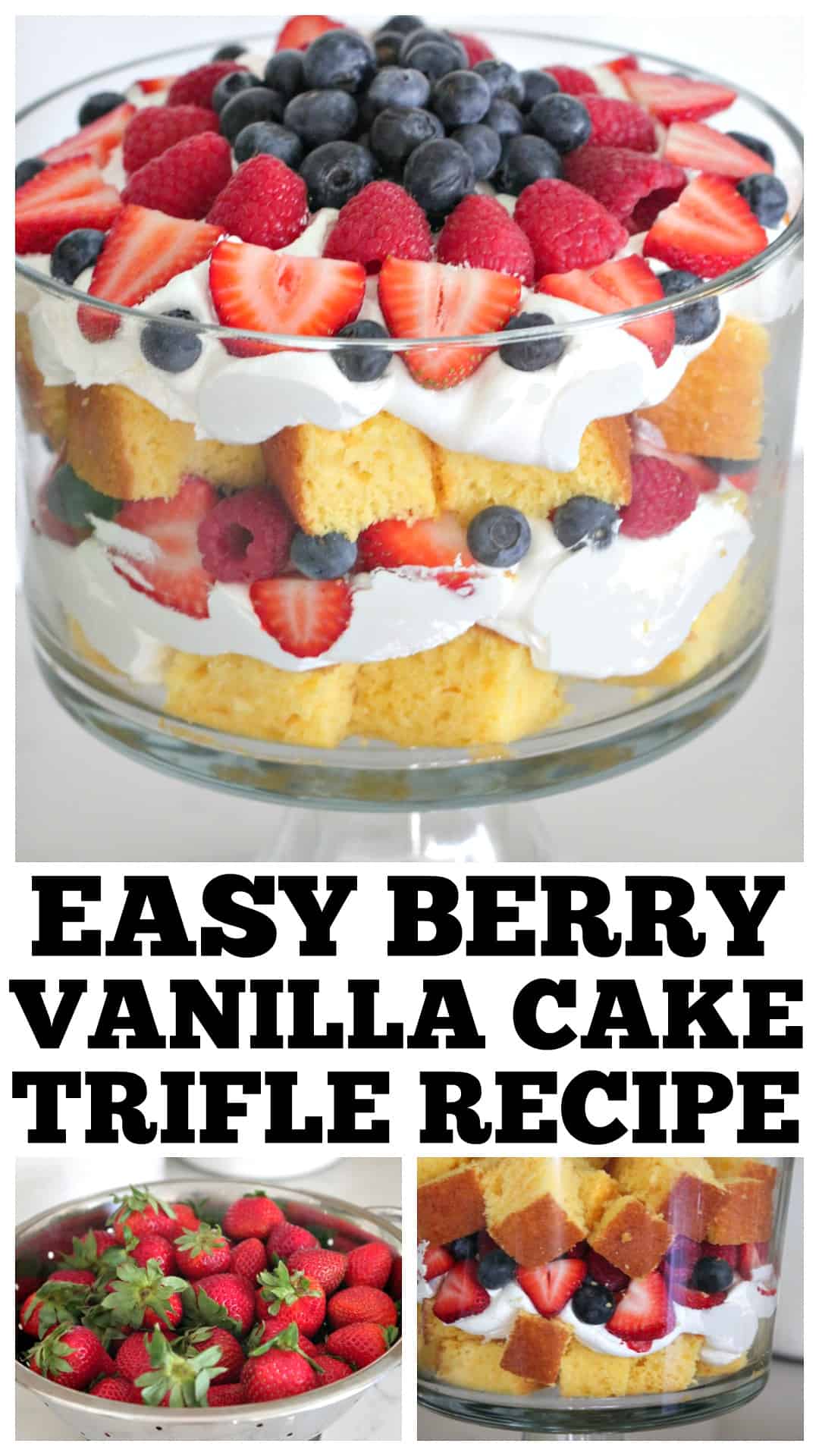 photo collage of trifle recipe