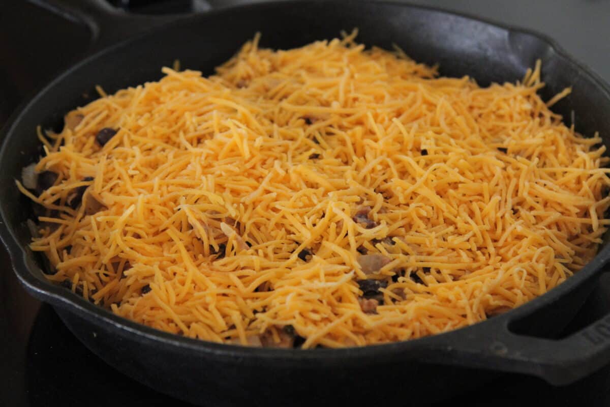 shredded cheese added to chicken taco bake