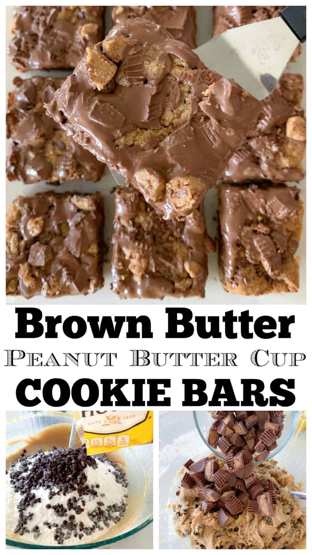 Brown Butter Peanut Butter Cups Cookie Bars | Picky Palate