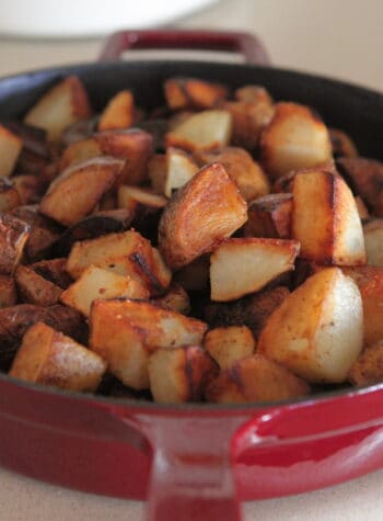 roasted potatoes cooked in large skillet