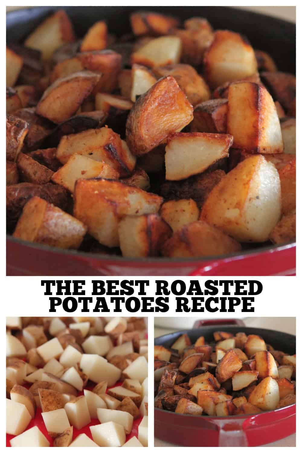 photo collage of roasted potatoes