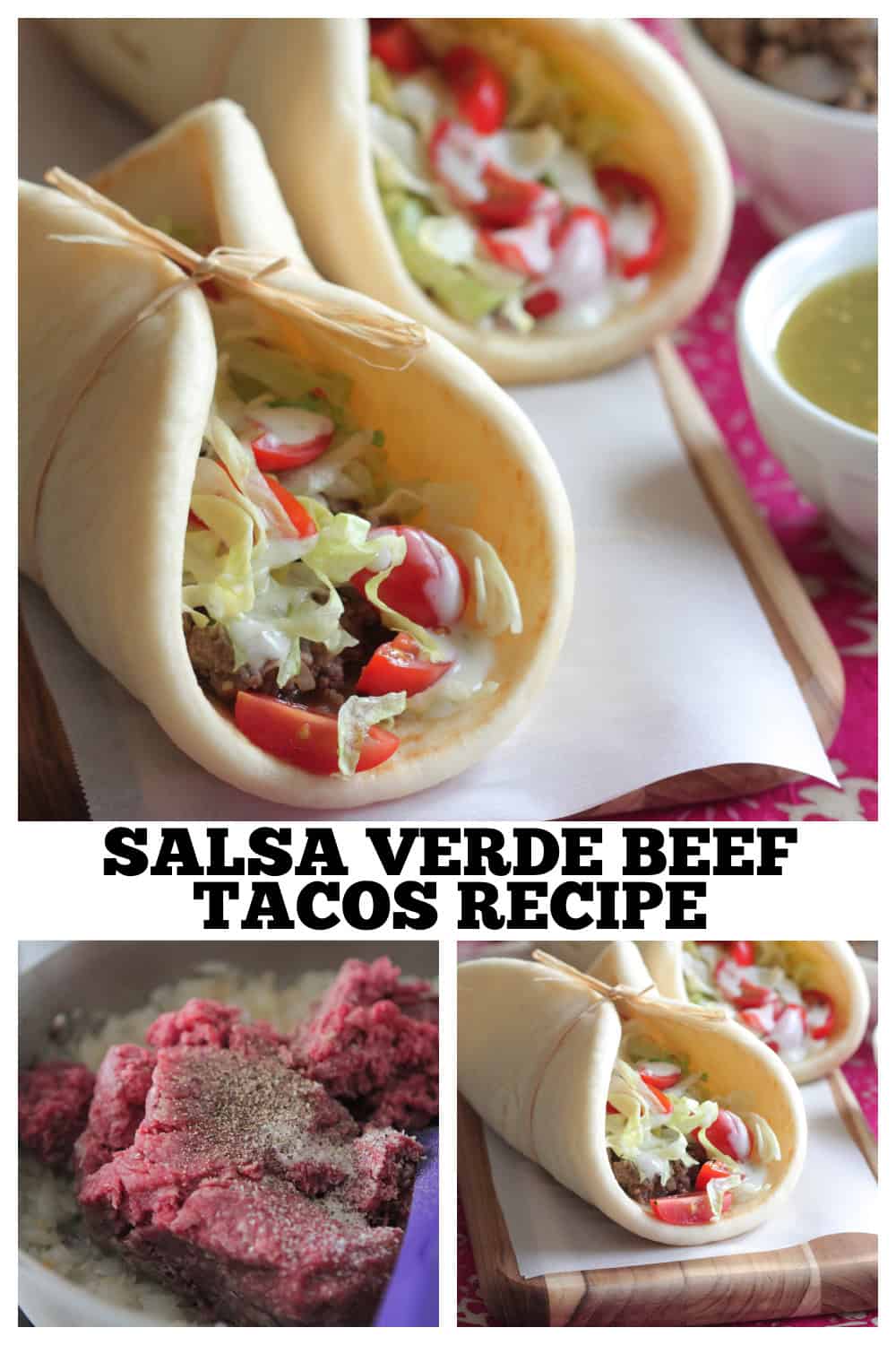 photo collage of beef tacos recipe