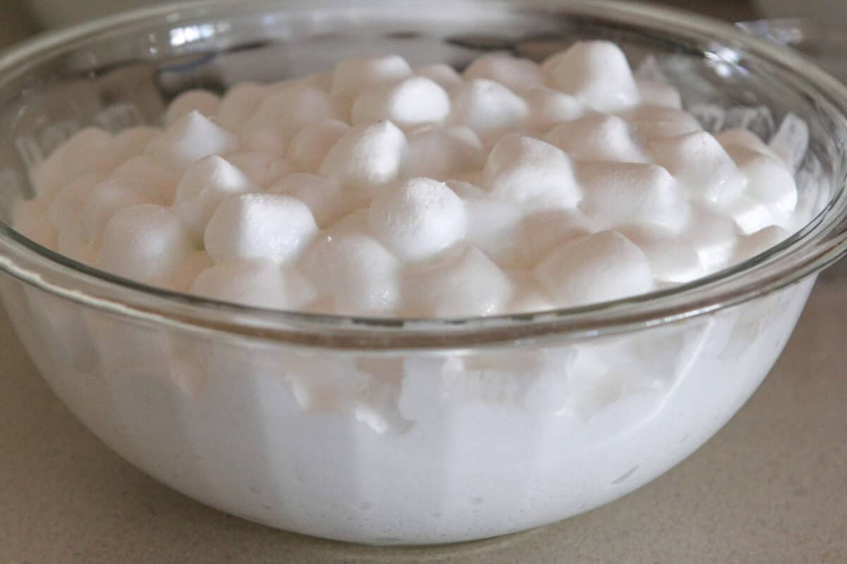 melted marshmallows in a large bowl