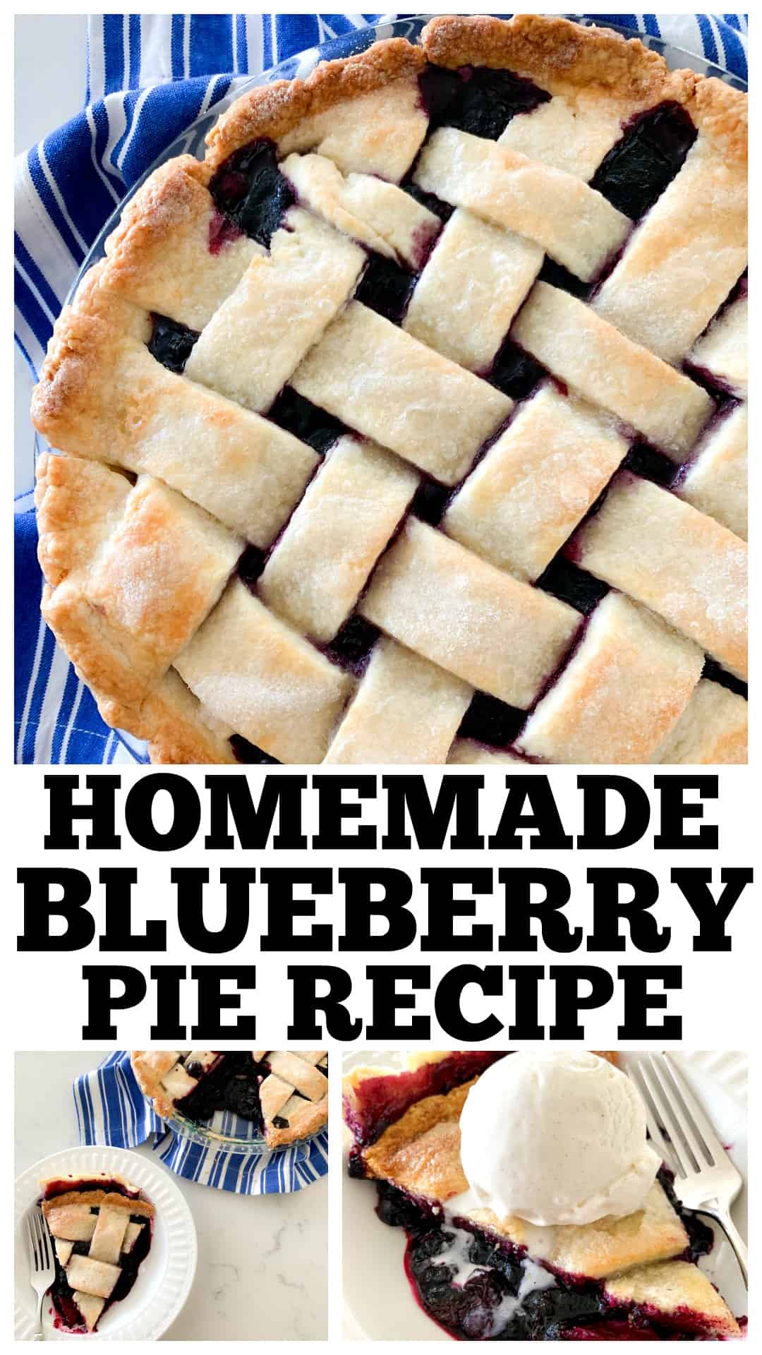 photo collage of blueberry pie