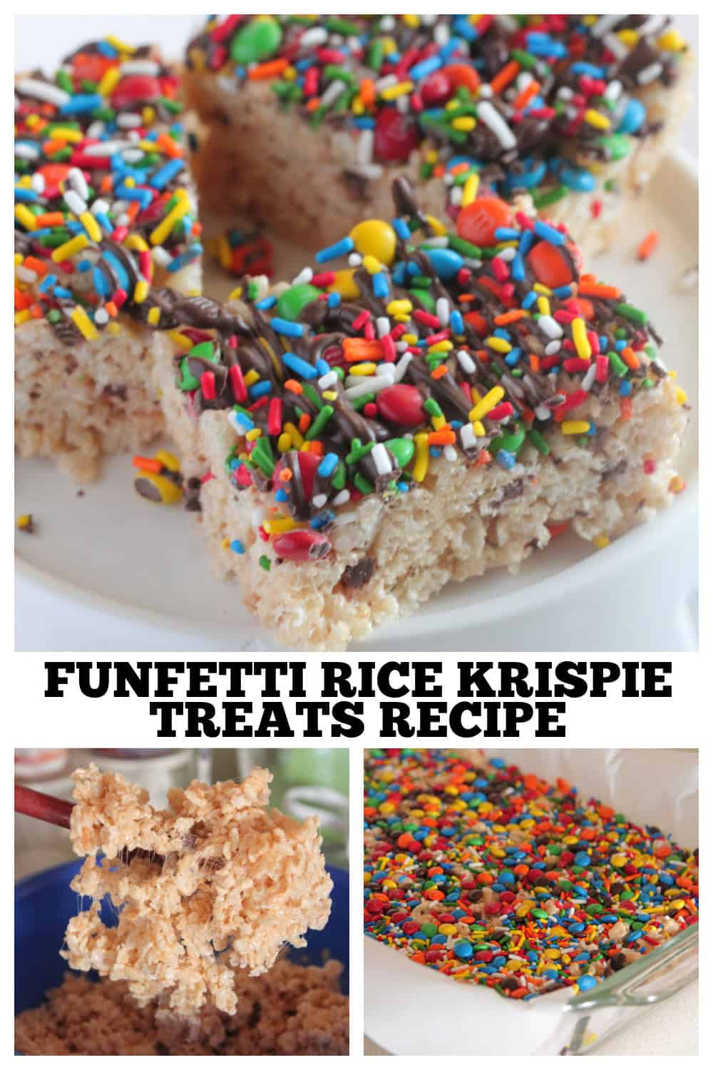 photo collage of rice krispie treats recipe