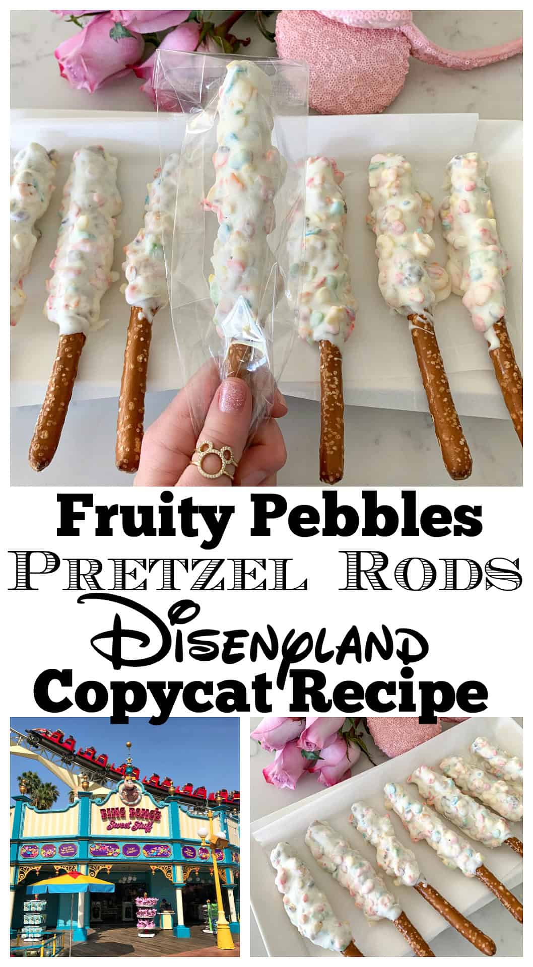 photo collage of pretzel rod recipe